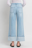 Kris Super High Rise Cuffed Wide Leg Vervet Jeans