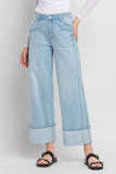 Kris Super High Rise Cuffed Wide Leg Vervet Jeans