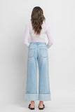 Kris Super High Rise Cuffed Wide Leg Vervet Jeans