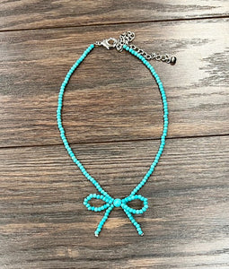 Turquoise Bow Necklace #2