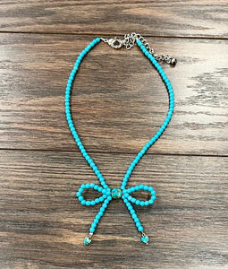 Turquoise Bow Necklace