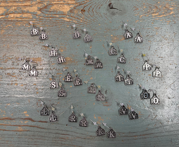 Initial Tag Earrings
