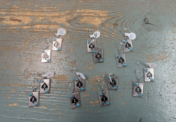 Spade Initial Earrings