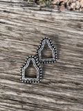 Silver Tag Stud Earrings