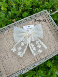 Cream Lace Hair Bows