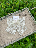 Cream Lace Hair Bows