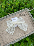 Cream Lace Hair Bows