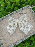 Cream Lace Hair Bows