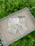 Cream Lace Hair Bows