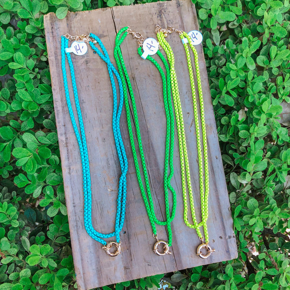 Double Colorful Chain Necklace
