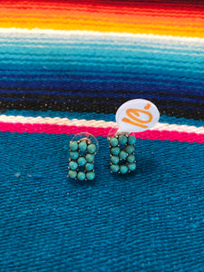 Turquoise Letter Stud Earrings