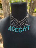Turquoise Letter Necklace #2